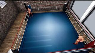 Topless Big Tit Fist Fight: Blonde Gloria vs Mindy HD