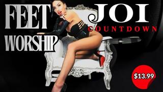 Goddess JOI Feet Countdown in Shiny Pantyhose & Red Sole Heels - Worship & Explode for Me!