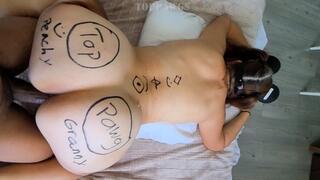 Big ass Peachy Granny loves art and doggy