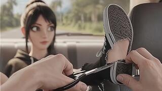 STRIPPED in PUBLIC car ride _ Lucie's naked car ride extra scenes