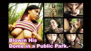 18+ Teen Sweets gives Sloppy Toppy in Public Park.