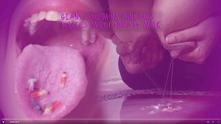 Giant stepmom punishes bullies with breast milk