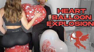 heart balloon explosion on a looner