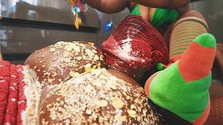 Very Messy Christmas Fart Domination: 19yo Tied Reindeer Tonya Buried & Smothered Under Ms. Claus Pearl's Massive Gassy Ass ? Wet Farts + Yogurt, Peanut Butter, Oats, Cho Syrup, Brown Sugar, Icing, Cornflakes & Choco Chips Shoved In by Elf Gisselle