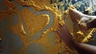 POV I make cookie dough for you with my feet