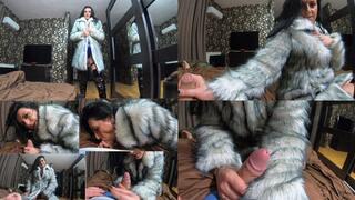 Fur Obsession Continues POV – Bare Hands Handjob, Deepthroat and Cum on My Coat