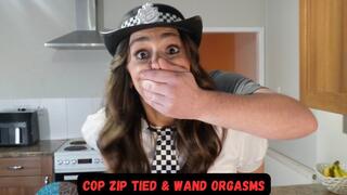 Police Officer Burglary Investigation: Lauren Rice - Ambushed, Cuffed, Zip Tied Chair Wand Vibrator Orgasms & Hooded in Wardrobe!