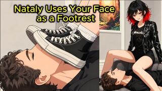 Mistress Nataly Uses Your Face as Footrest | Platform Converse Face Trample, Human Furniture