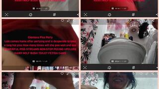Giantess All Nite Piss Party Lola comes home after partying and is desperate to take a long hot piss How many times will she pee wait and see POWERFUL PISS STREAMS NON STOP PEEING UPCLOSE HAIRY MILF BUSH TOILET FETISH CAMS