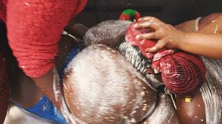 Xmas Fart Domination Sequel: Reindeer Tonya Smothered by 3 Giant Asses – Jumbo Blue Ms. Claus Joins Pearl & Elf Gisselle for Ultimate Messy Wet Fart Feast