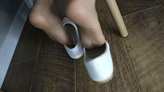 White ballet flats shoeplay AVI