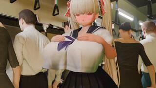 Giantess on the subway