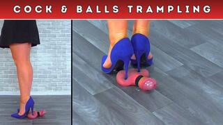 Goddess Amber - Stomping Your Cock & Balls Under My Blue Suede Shoes (D10) - Split Cam - Cock & Balls Trampling