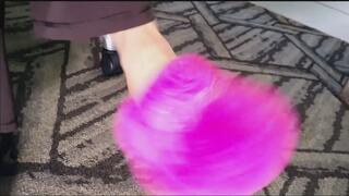 Goddess Dazzle pink slippers dangling