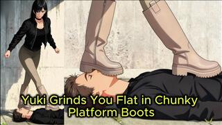 Mistress Yuki Grinds You Flat in Chunky Platform Boots - Face Trampling Crush Animation