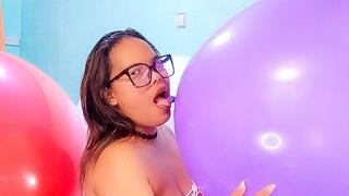 Your Sexy Maid Juju Kisses, Licks, Teases Then Nail Pops Your Huge Balloons