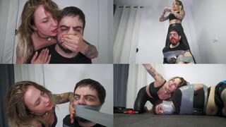 Kevin tied up and gagged by Sua!