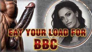 EAT YOUR LOAD FOR BBC- MistressRavenFD gives you JOI, a cum countdown, and CEI while you watch Big Black Cock on your screen