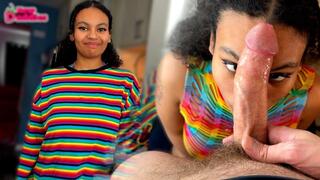 Ebony Teen helps BWC workout with a CREAMPIE