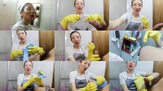 Femdom Cleaning Service POV Wet Wipes, Control, Cum