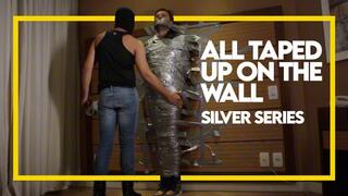 Tonny Tape mummified on the wall - Silver Series (1080p) Gay Bondage - Gay Domination - Mummification - Tape Bondage - Leather - BDSM