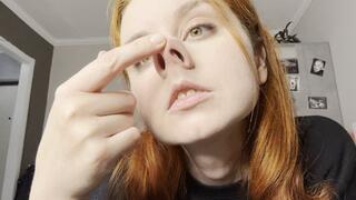 Nose picking, nostrils