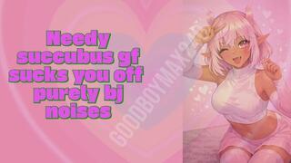 Needy succubus gf sucks you off - pure blowjob bj noises, throat noise, struggling to breathe asmr audio porn