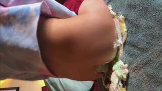 Femboy Sits His Naked Ass On Cake