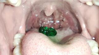 Giant tongue Devouring the gummy bear