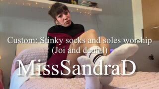 Custom: Stinky socks and soles worship (joi and cum denial)