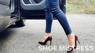 Pedal Pumping & Driving Wearing My $450 Stuart Weitzman Patent Stilettos