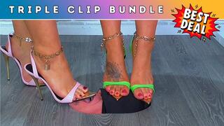 Goddess Amber & Miss Lucy - Crushing Your Face & Draining Your Balls Under Our Sticky Party Heels (225A) - Triple Bundle 2 - Face Trampling Shoejob