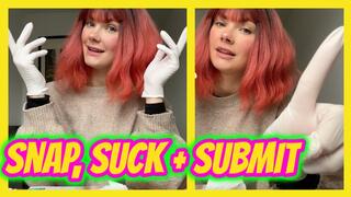 White Latex Glove Fetish Snap, Suck and Submit