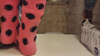 Chrissy fuzzy sock cock trample