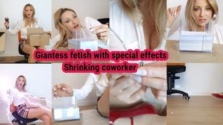 Strange package with shrinking device. By accident, I shrank my coworker and then swallowed him