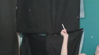 Vixxxen taking a smoke break during a night of being dominated.