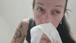 Happy dancing nose after was cleaned with wet wipes