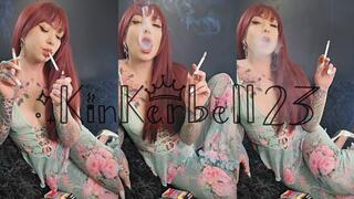 Classic smoking TWO cigarettes wearing sexy outfit and heels - Kinkerbell23