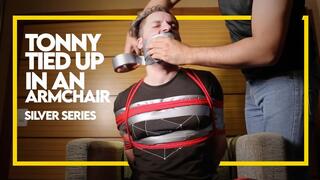 Tonny Tape tied up in armchair - Silver Series (1080p) Gay Bondage - Gay Domination - Ropes - Tape Gag - Handgag - BDSM