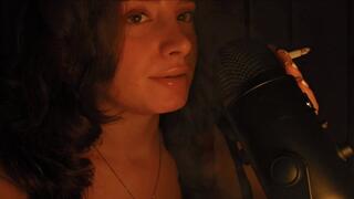 ASMR Smoking and Whispering into your Ear xx