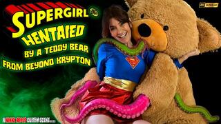 SUPERGIRL HENTAIED BY A TEDDY BEAR FROM BEYOND KRYPTON superheroine trashed by a lovely alien creature with tentacles