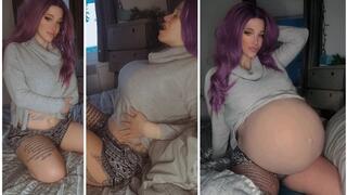 Bed vore inflation belly