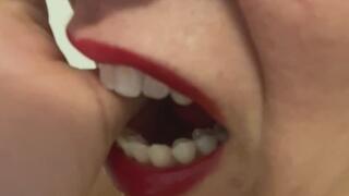 Sexy own finger biting