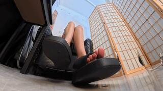 8K VR360 LINGLING Black Thick Sandals Queen C4sgiantess26