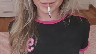 Close up handsfree smoking