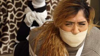 College Co Ed Olivia Torn Sheet Bound, Massively Gagged & Blindfolded in: Bondage Games Gone Wrong! RE ENCODE 2025