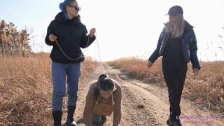 AURORA and PAMELA - Spring walk with a dirty bitch! (4K)