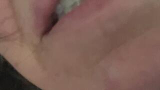 She nibbles on you and smacks her lips GIANTESS and a little vore