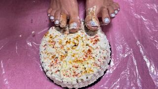 Crushing a cake as if crushing your face! Bow down, slave