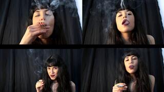 Smoking three delicious Marlboros